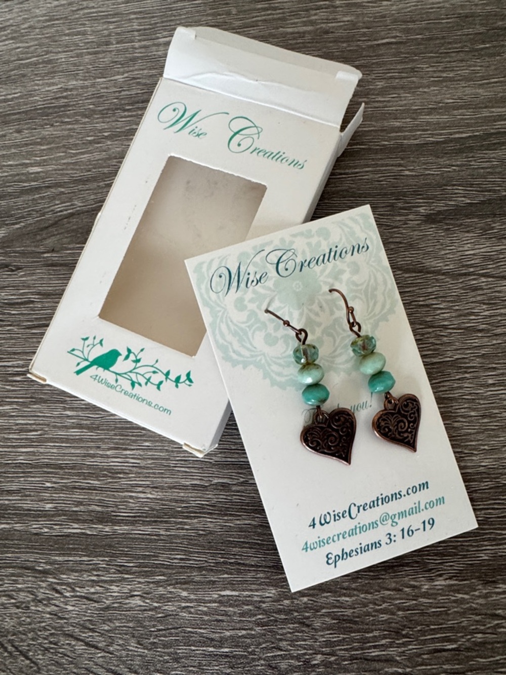 Copper tone bead filigree heart drop earrings